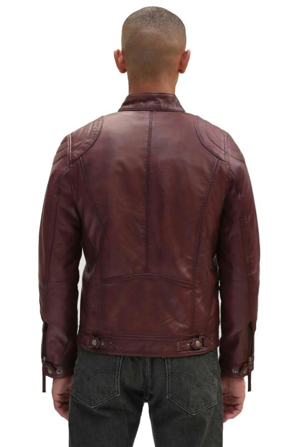 Infinity Leather Mens Moto Leather Biker Jacket-Taiwan