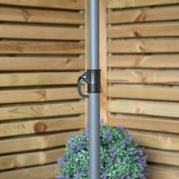 Samuel Alexander 1.7m Outdoor Garden Patio Parasol Sun Shade in Grey
