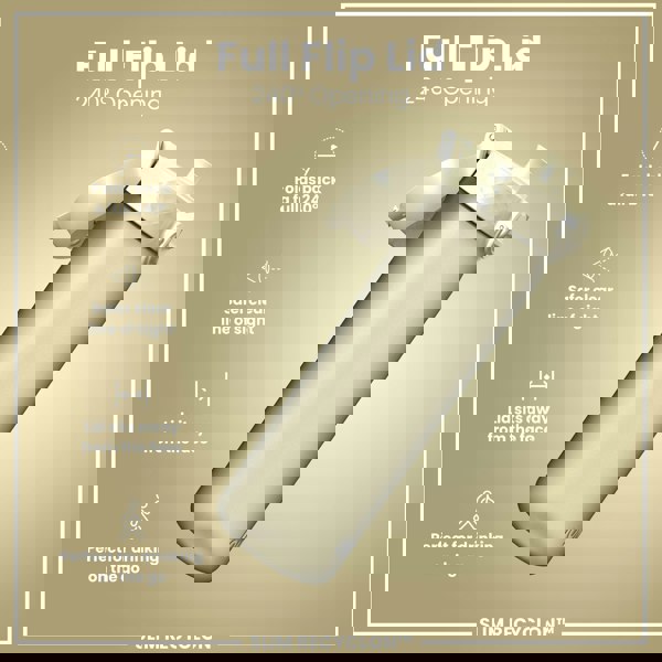 ION8 Leak Proof Slim Water Bottle, Recyclon, Creamy White, 500ml (18oz)