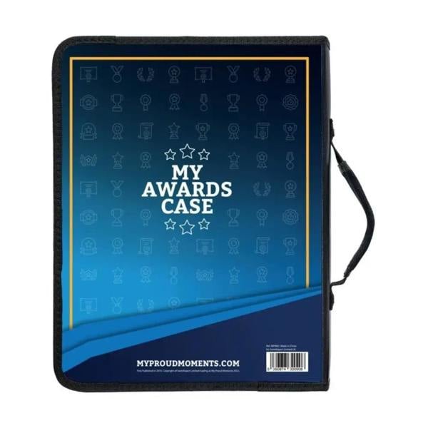 Blue Proud Moments medal case with padded carry handle