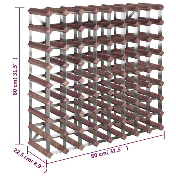 Berkfield Wine Rack for 72 Bottles Brown Solid Wood Pine