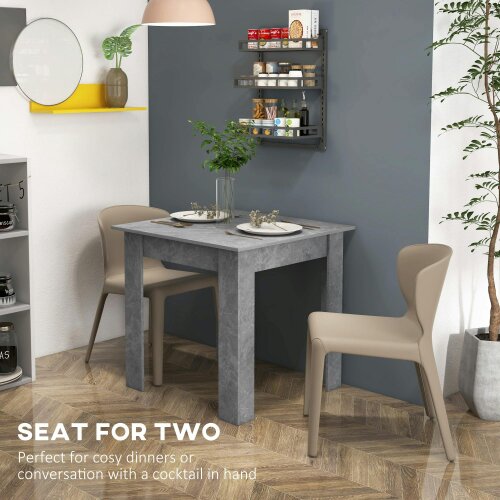 Wyld Haus Kava Cement Grey Square Dining Table With Faux Cement Finish Compact Modern Style