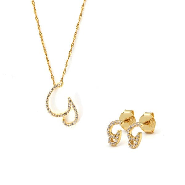 Say It With Luxe Initial Gift Set - Yellow Gold