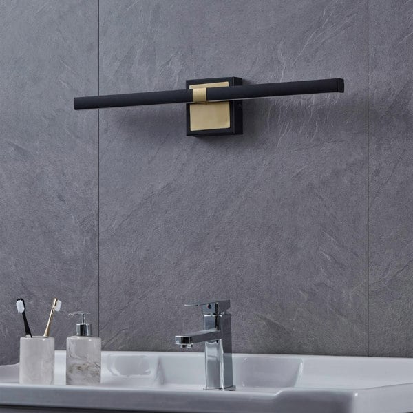 EGLO Peguera LED Black/Brass Steel Bathroom Mirror Light