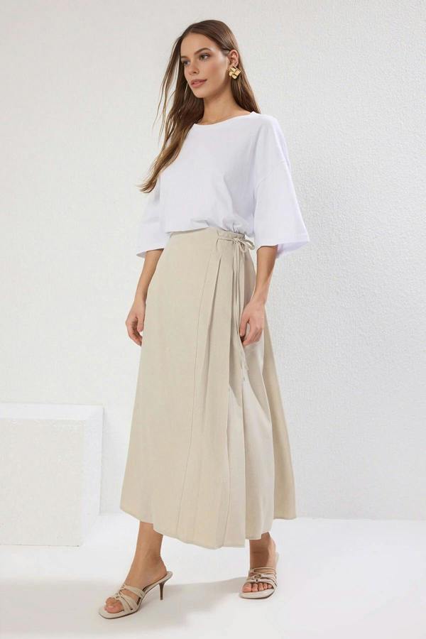 WOVCOR A-line Unlined Woven Maxi Skirt