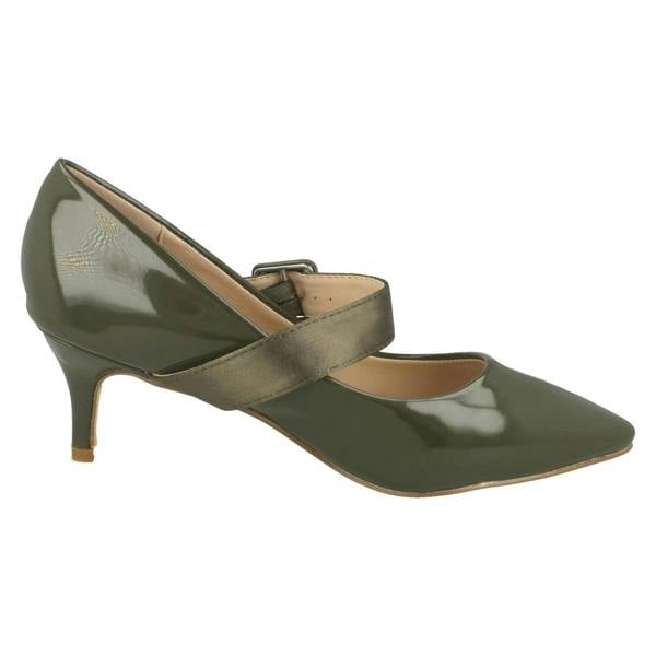 Spot On Ladies Spot On Chunky Buckle Strap Court Shoes F90059