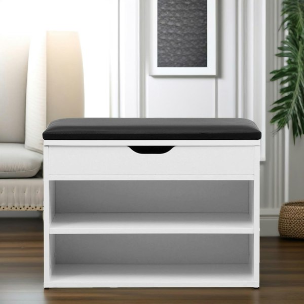 Rafaelo Mobilia Shoe Storage Bench 60CM White