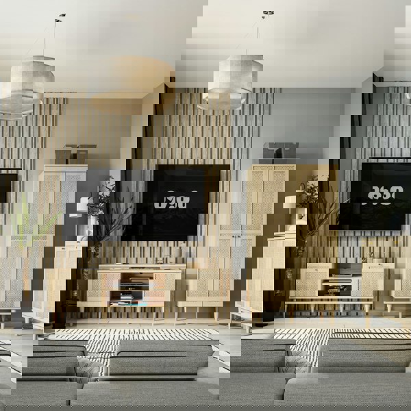 Furniture To Go Calasetta 2 Door 1 Shelf TV Unit in Rattan