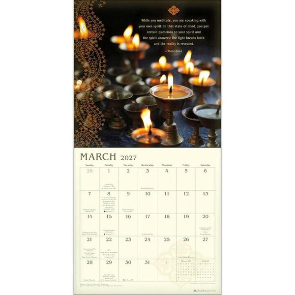 Meditation Calendar 2027, Wall Calendars, Month To View, Lifestyle, Gift