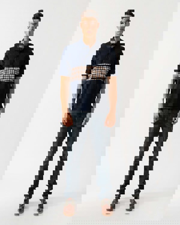 Aquascutum Mens Iconic Insert Polo - Navy 11