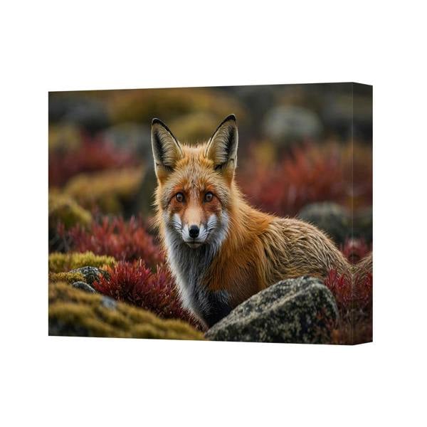 Benjamin Tate Design Fox in Autumn Forest Canvas Wall Art Print for Nature Lovers