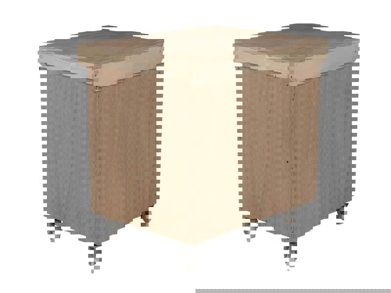 Arbor Garden Solutions Wooden Eucalyptus hardwood top workbench with lockable cupboard (V.9) with wheels