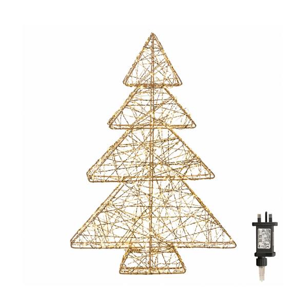 Samuel Alexander 60cm Gold Light Up Christmas Tree with 300 Warm White LEDs & Timer