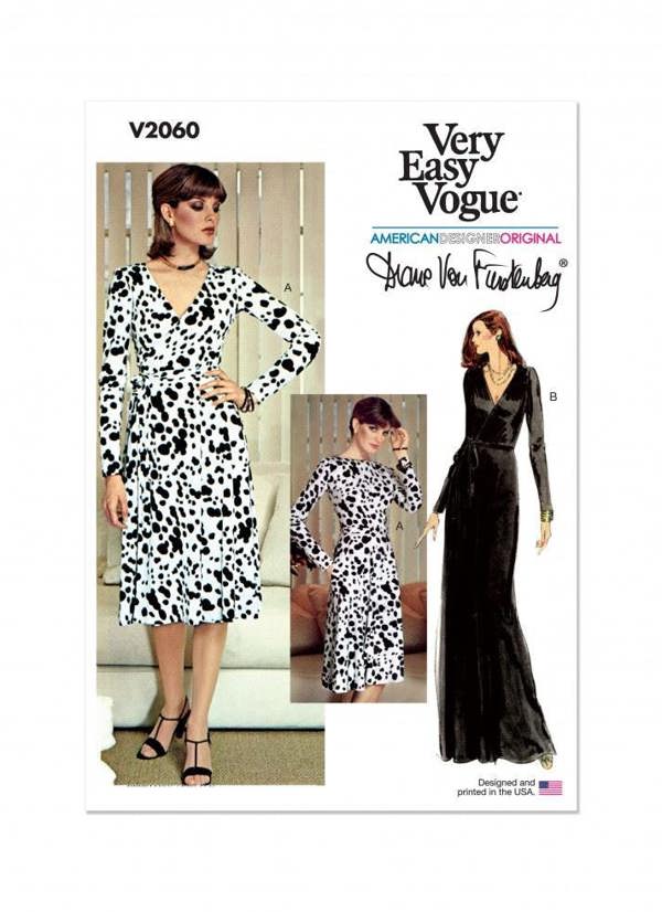 Vogue Sewing Pattern 2060, Dresses, Vintage Style for Women, B5 (8-10-12-14-16) - Easy
