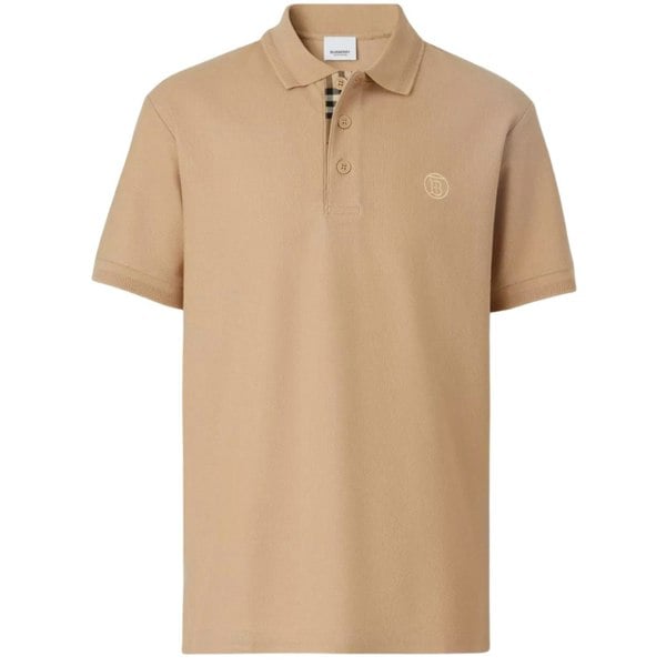 Burberry Branded Circle Logo Polo Shirt - Camel Beige 