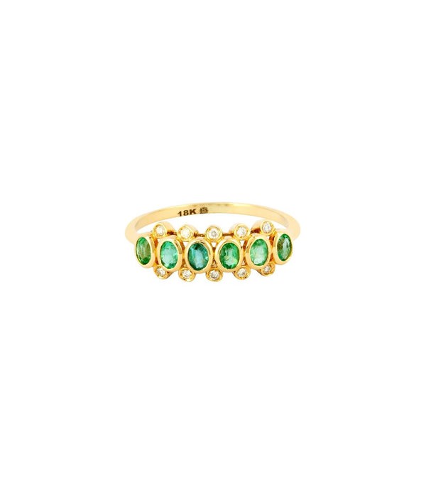 Hafeez Jewellery Malika Emerald and Diamond Ring