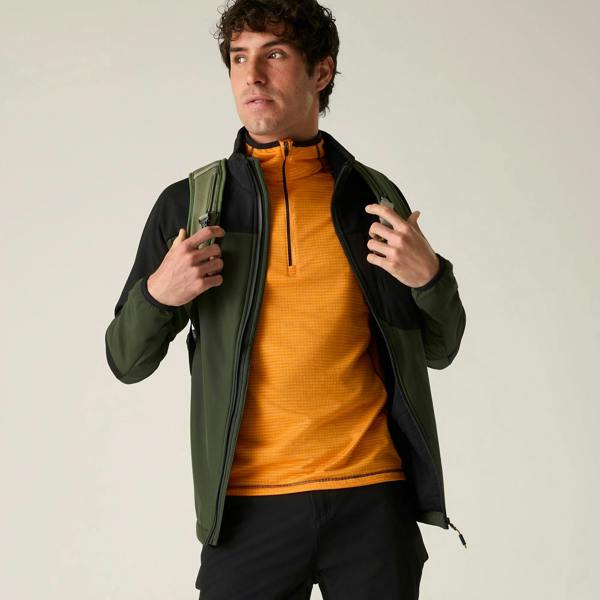 Regatta Mens Mountdale Soft Shell Jacket - Dark Khaki/Black