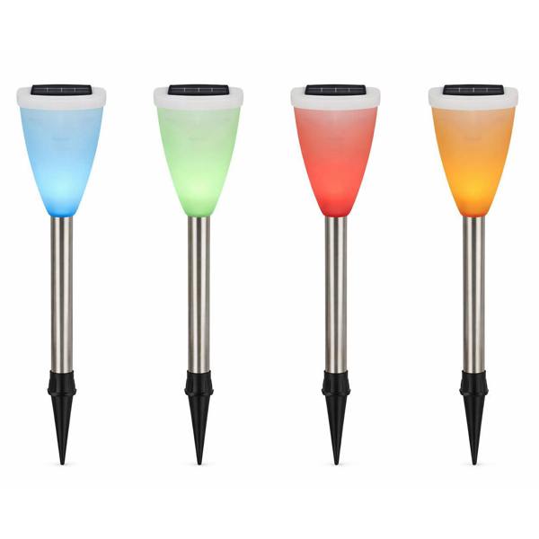 Gardenwize Pack of 4 Colour Changing Solar Stake Lights – Multi-Colour LED Garden Lights