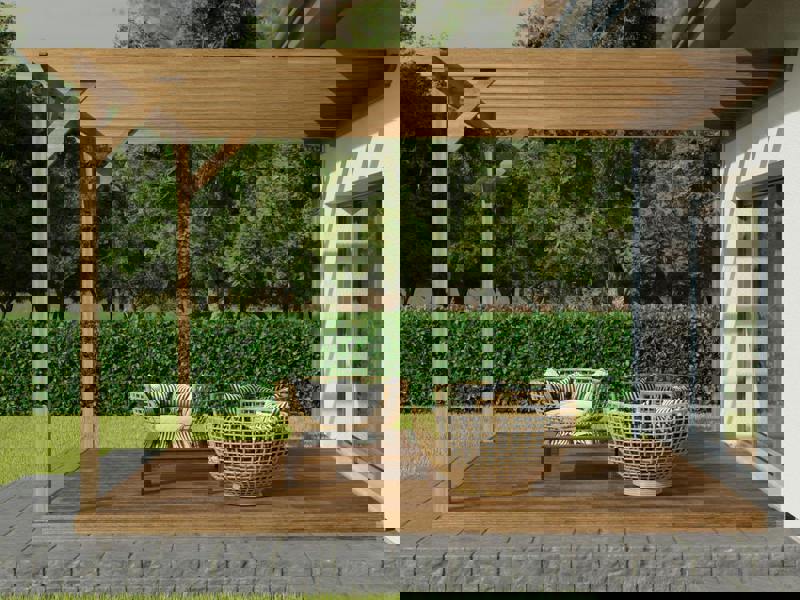 Arbor Garden Solutions Wall Mounted Pergola and Decking Kit Disnasty Design