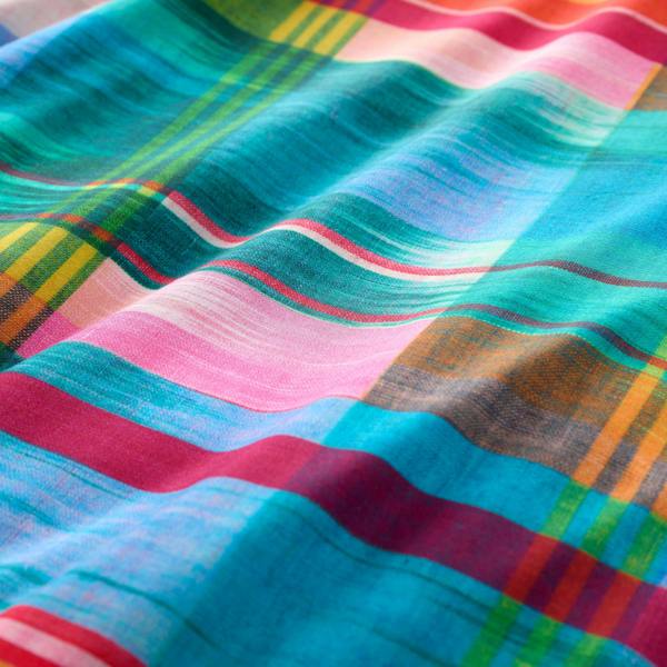 Sophie Robinson Wanderweave Ikat Check 100% Cotton Reversible Duvet Cover Set Bright