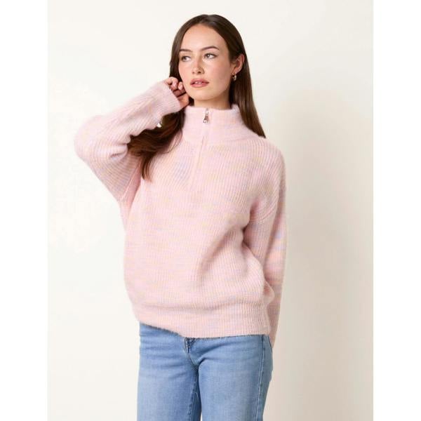 Blue Vanilla Zip Neck Knit Jumper