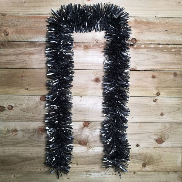 Samuel Alexander 2m x 15cm Chunky & Fine Mix Christmas Tinsel Garland in Matt Graphite