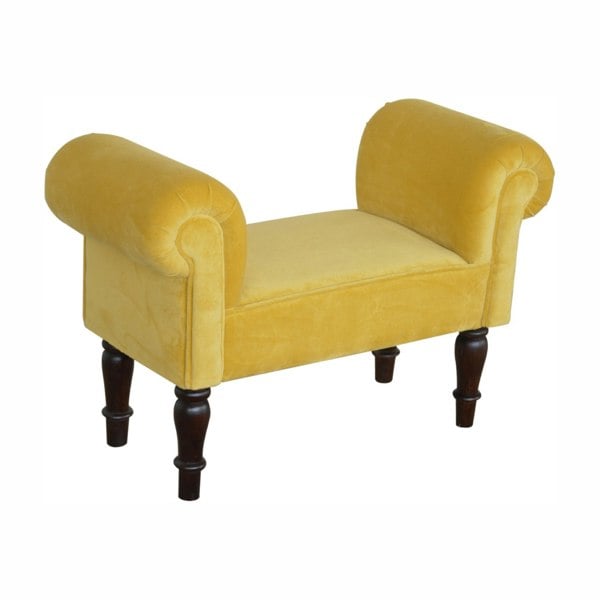 Artisan Furniture Mini Mustard Velvet Bench