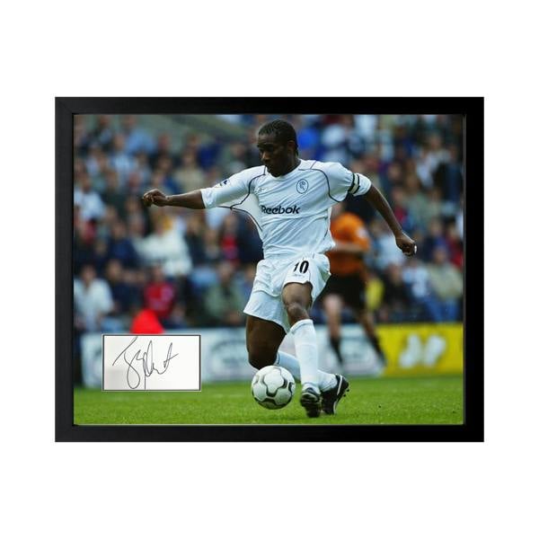 Jay Jay Okocha Signed Bolton Wanderers Cut Deluxe Mount Frame