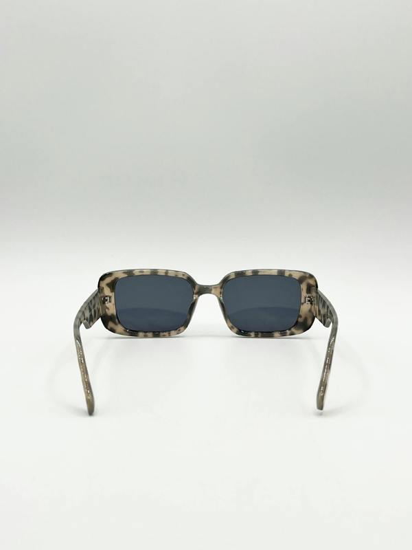 Oversized Rectangle Sunglasses in Animal Print - svnx