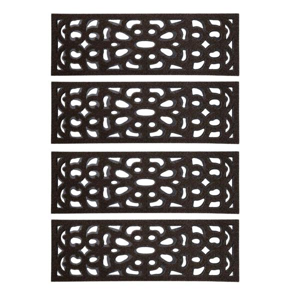 Nicoman Victorian Style Eco-Friendly Rubber Step Mat - Brown - Indoor/Outdoor
