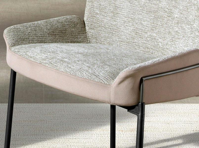 Angel Cerdá Grey Fabric and Brown Velvet Chair 4171