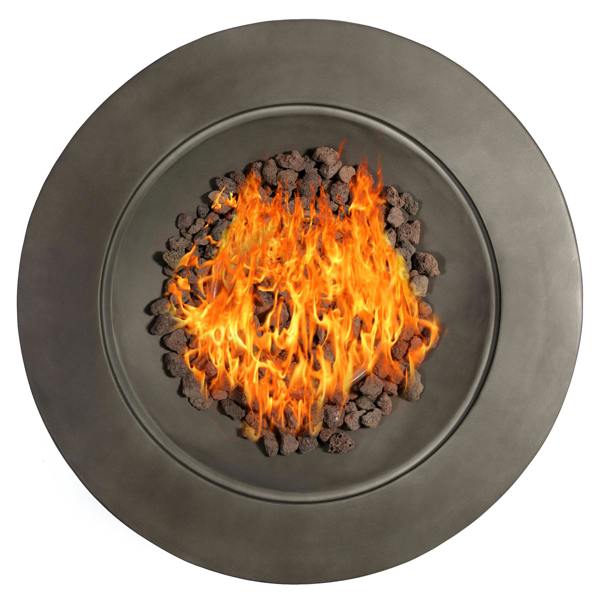 Homeology TABITI Dark Grey Lavish Garden & Patio Gas Fire Pit with Stone Finish