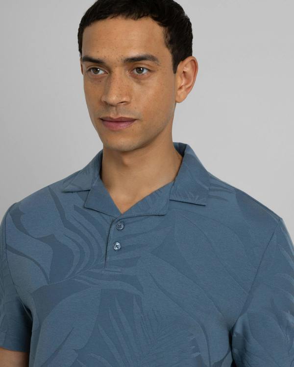 Steel & Jelly Healey - Large Floral Transfer Jacquard Polo Shirt