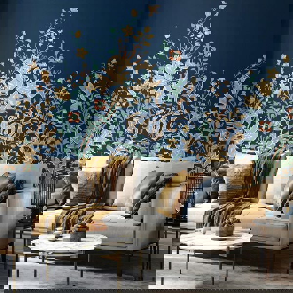 Origin Murals Trailing Lily - Navy Blue