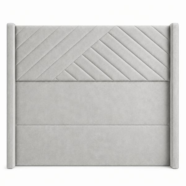 Great British Beds Sandra Winged Headboard - Silver Plush