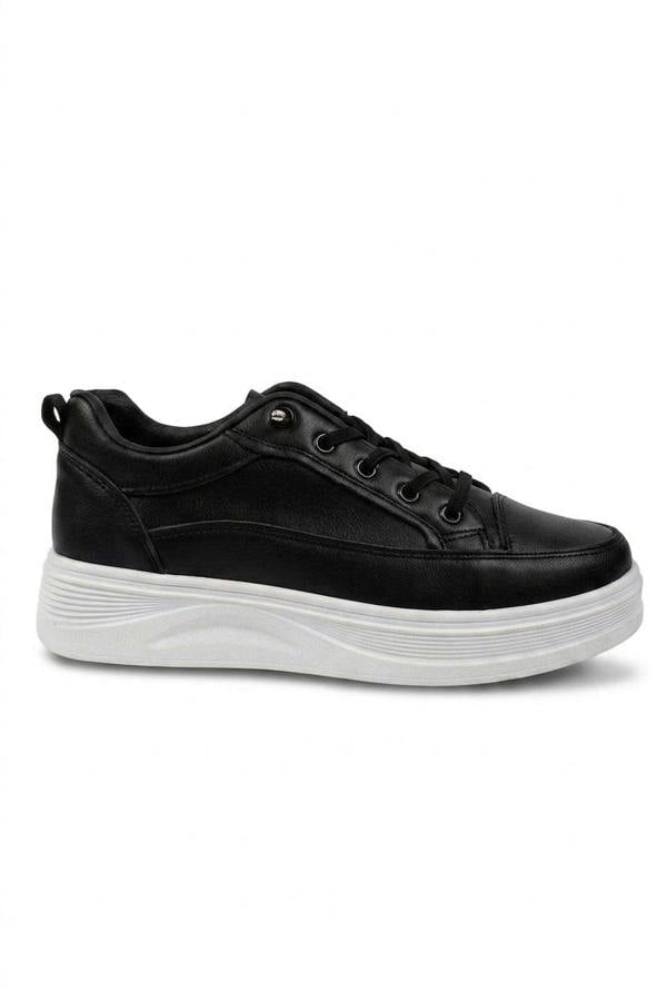 Constance Chunky Sole Lace Up Trainers - Black_wb