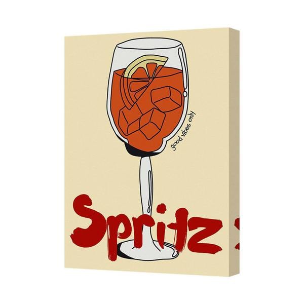 Benjamin Tate Design Spritz Wine Glass Canvas Wall Art Print Modern Home Decor UK Handmade