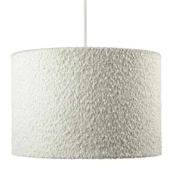 Luxuriously Textured Boucle Lamb Wool Fabric Pendant Lighting Shade Image 4