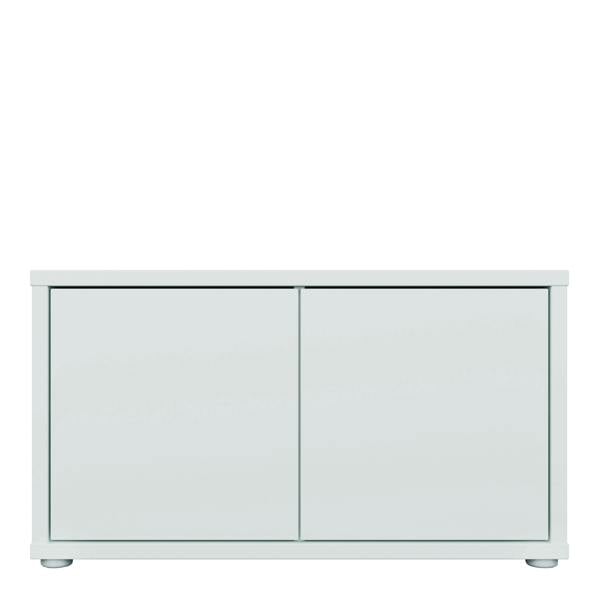 Furniture To Go Alice Springs Bench with 2 Doors Push-to-Open in Light Grey