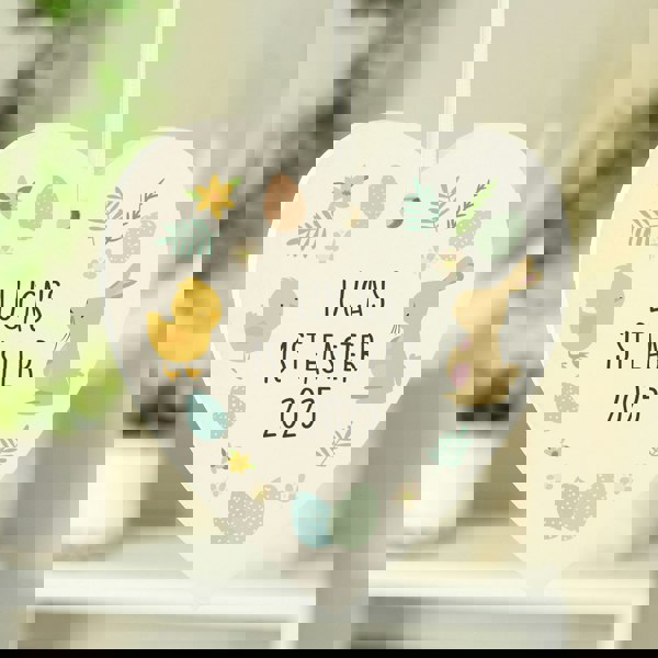 Personalised Memento Company Personalised First Easter Heart Tree Decoration