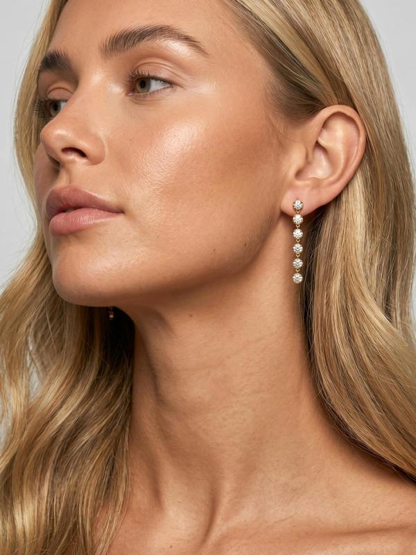 MUCHV Moissanite Tennis Drop Earrings