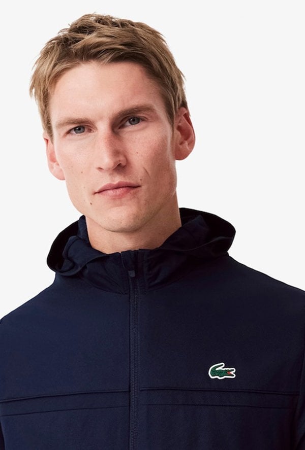 Lacoste Men's Water-Repellent Sport Track Jacket - Navy