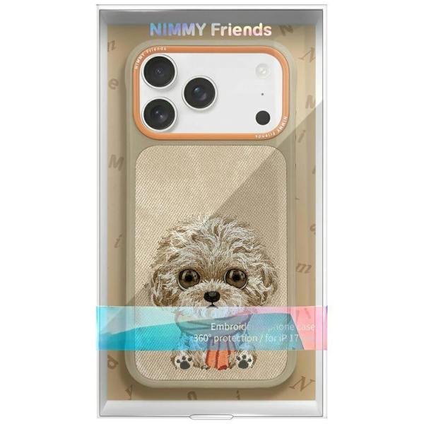 Nimmy Friends Nimmy Big Eye Cute Pet Poodle Dog Case with MagSafe for iPhone Pro 6.3" Brown Orange - N-XDY-IP17-PRO-04