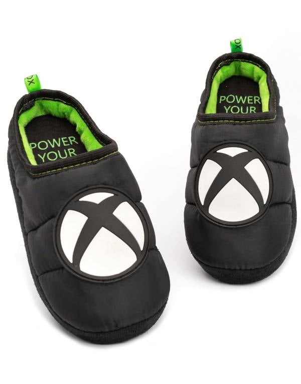 Xbox Boys Black Logo Mule Slippers