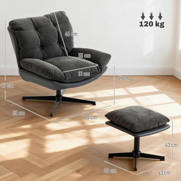 Accent Chair with Ottoman