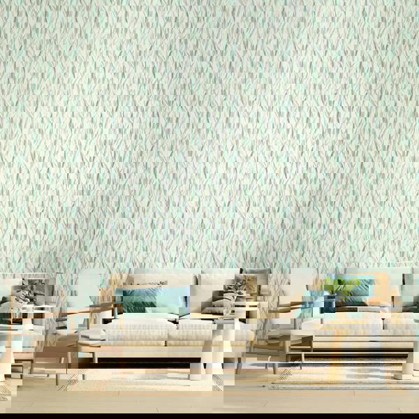 Hoopla Walls Eucalyptus Whisper - Duck Egg  10m Wallpaper