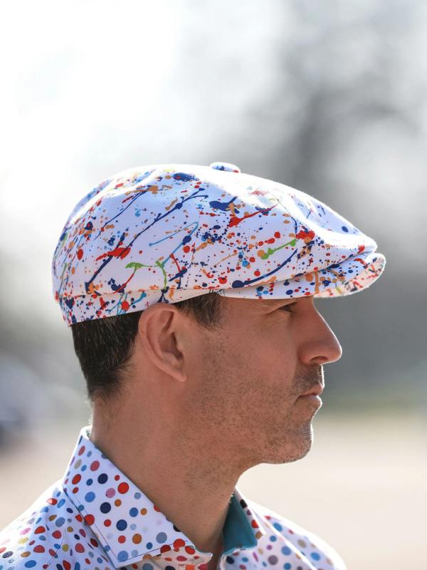 Paint Splash White Printed BUTTON - TOP Cap - Claudio Lugli Shirts