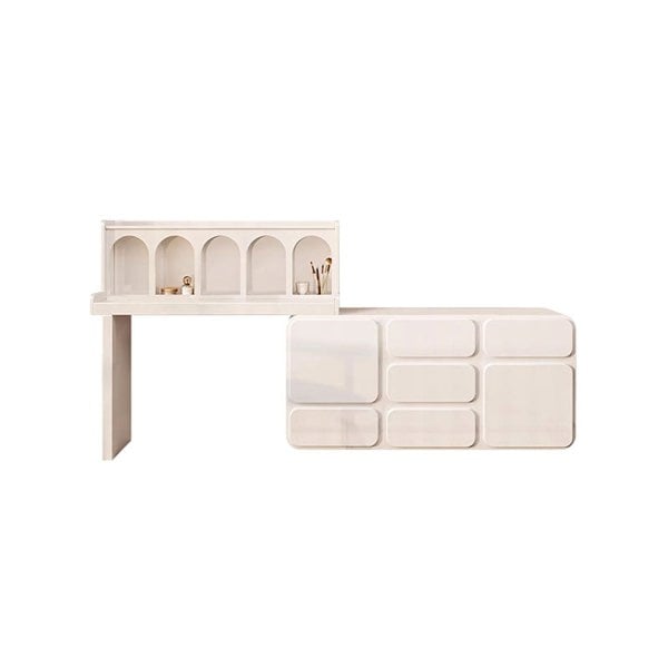 Dinah Dressing Table With Sideboard, Cream or Black-Weilai Concept-Weilai Concept