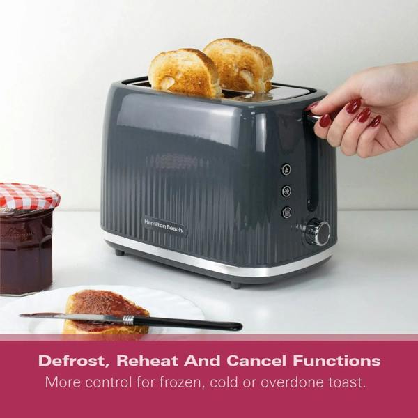 Hamilton Beach Miami 2 Slice Toaster Charcoal Grey