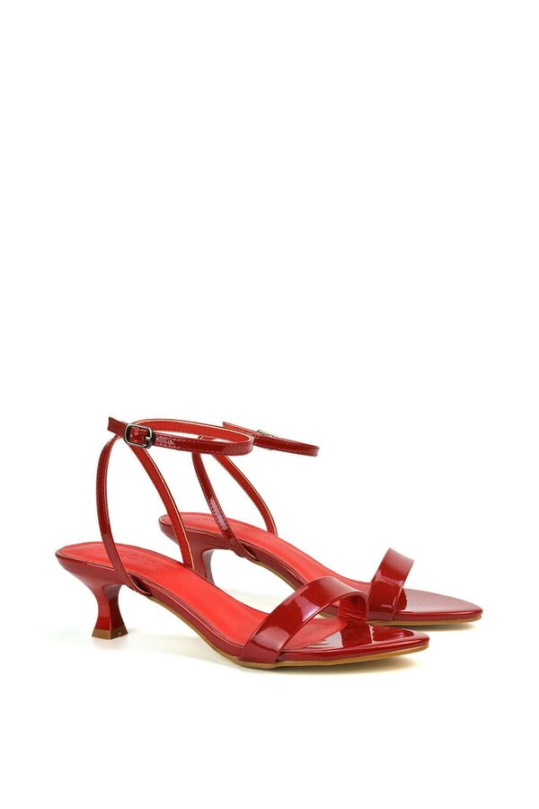 XY LONDON Kitten Low Heel Strappy Sandal Two Part Heeled Shoes